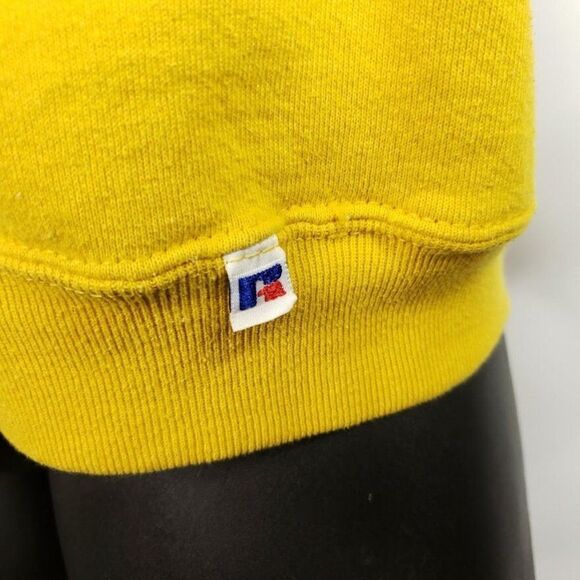 Georgia Tech Yellow Jackets Sweatshirt Vintage 80s GA Spellout Wraparound Print - Picture 5 of 10